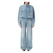 Haikure Denim Jumpsuit med Wide Leg Design Blue, Dam