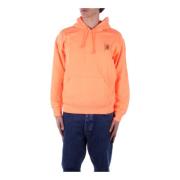 Carhartt Wip Ikonisk Logohoodie med Framficka Orange, Herr