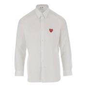 Comme des Garçons Bomull Logo Skjorta Långärmad Vit White, Herr