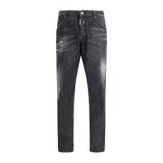 Dsquared2 Vintage Slitna Skater Jeans med Patch Black, Herr