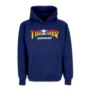 Thrasher Marinblå Hoodie med Fleecefoder Blue, Herr