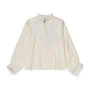 Munthe Quiltad Blommig Broderad Blus Beige, Dam