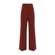 Róhe Monokrom Wide-Leg Byxor med Fickor Red, Dam