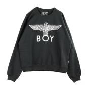 BOY London Örn Textured Crewneck Sweatshirt Svart/Vit Black, Herr