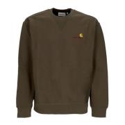 Carhartt Wip Script Crewneck Sweatshirt Soft Fit Green, Herr