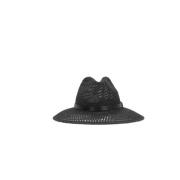 Max Mara Svart Halsduk Fedora Papper Läder Metall Black, Dam