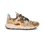 Flower Mountain Beige Sneakers med tekniskt tyg Beige, Dam