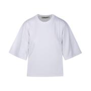 Róhe Logo Fitted T-shirt i Vit White, Dam