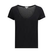 James Perse Genomskinlig Slim Fit Bomull T-shirt Black, Dam