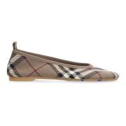 Burberry Ballet Flats med Check Motif Green, Dam