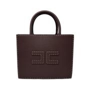 Elisabetta Franchi Brun Tote Handväska med Dubbel C Logo Brown, Dam