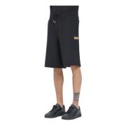 Versace Jeans Couture Svarta sportiga shorts med institutionellt logot...