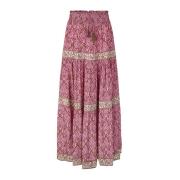 Lollys Laundry Elegant Diamondll Maxi Kjol i Rosa Pink, Dam