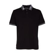 Versace Jeans Couture Klassisk Polo Tröja för Män Black, Herr