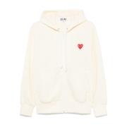 Comme des Garçons Kräm Logga Huva med Dragkedja Beige, Herr