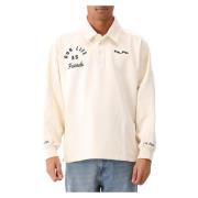 Olaf Hussein Beige Varsity Polo Sweat Sweater Beige, Herr