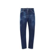 Dsquared2 Mörk Perfekt Ren Tvätt BRO Jeans Blue, Herr