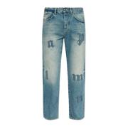 Palm Angels Jeans med logotyp Blue, Herr