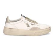 4B12 Vita Lädersneakers White, Dam