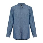 Emporio Armani Skjorta med broderad logotyp Blue, Herr