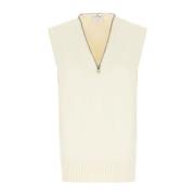 Courrèges Stiligt Stickat Beige, Dam