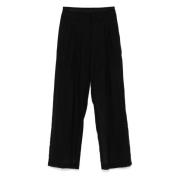 Helmut Lang Svarta Veckade Ullbyxor Black, Dam