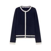 Max Mara Elegant Kofta med Kontrastdetaljer Blue, Dam