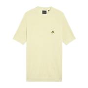 Lyle & Scott Mid Knits Linneblandad Stickad T-shirt Yellow, Herr