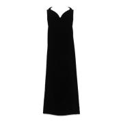 Mugler Svart Sammet Klänning Elegant Stil Black, Dam