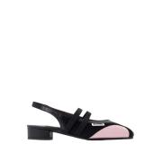 Carel Svarta läder slingback pumps Black, Dam