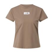 Maison Margiela Logo Patch Bomull T-shirt Brown, Dam