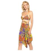 4Giveness EthnicStyle Cashmere Midi Pareo Cover Up Multicolor, Dam