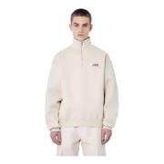 Jacquemus Logo Patch Bomullsweatshirt Beige, Herr