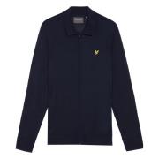 Lyle & Scott Mid Knits Lätt Stickad Krage Kofta Blue, Herr