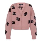 Dolce & Gabbana Cardigan med monogram Pink, Dam