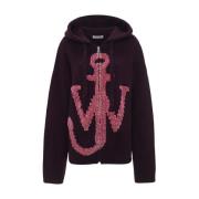 JW Anderson Ankare Dragkedja Hoodie Lila Purple, Dam