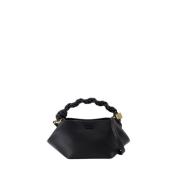 Ganni Liten Crossbody-väska i Svart Läder Black, Dam