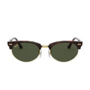 Ray-Ban Oval Clubmaster Stil Solglasögon Brown, Unisex