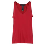 Federica Tosi Snygg Crepe de Chine Blus Red, Dam