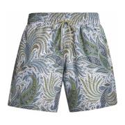 Etro Blå Paisley Badshorts Multicolor, Herr