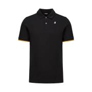 K-Way Kortärmad Polo Tröja för Män Black, Herr