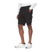 Calvin Klein Jeans Svarta Bomullsshorts Rak Skärning Monogram Black, H...