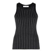 The Attico Svart Ribbad Tank med Thermostrass Prydnader Black, Dam