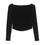 Mugler Madonna Neck Top Black, Dam