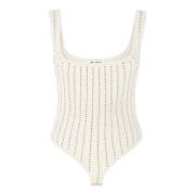 The Attico Vit Elegant Bodysuit Topwear White, Dam