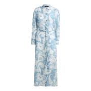 Etro Blommig Paisley Print Skjortklänning Blue, Dam