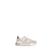 Liu Jo Beige Mocka Sneakers med Gyllene Detaljer Beige, Dam