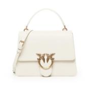 Pinko Love Bag Topp Handtag Vit Läder White, Dam