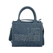 Moschino Blå handväska med gyllene detaljer Blue, Dam