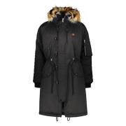 Kenzo Huvad parkas med fuskpälskant Black, Dam